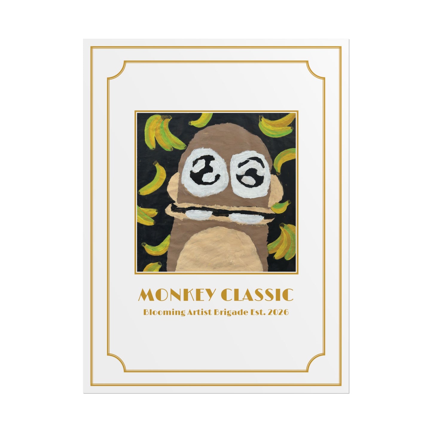 Monkey Classic Print Art Deco 18x24