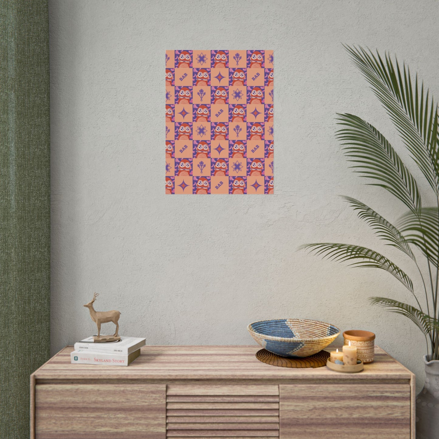 Monkey Mania 4 Print Heritage Papaya 18x24