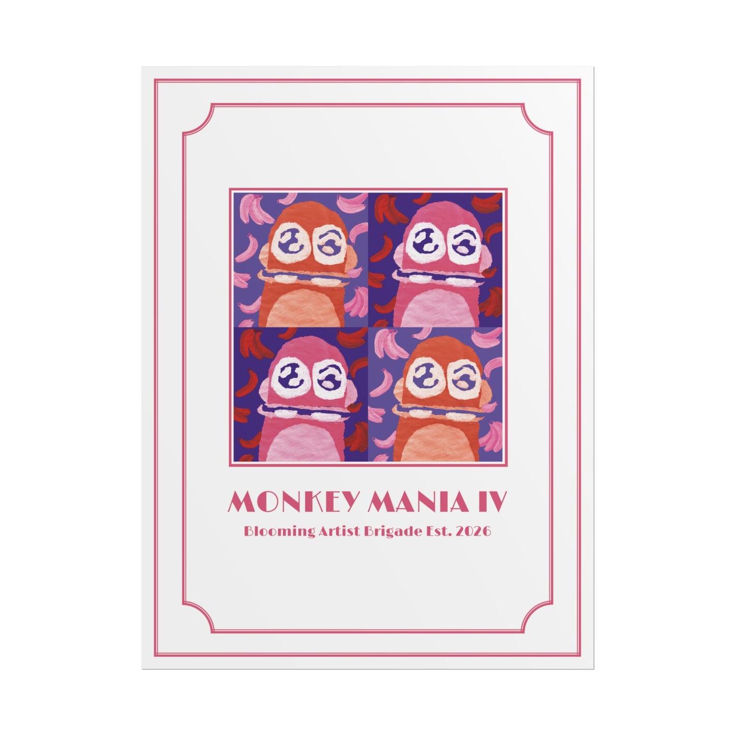 Monkey Mania 4 Print Art Deco 18x24