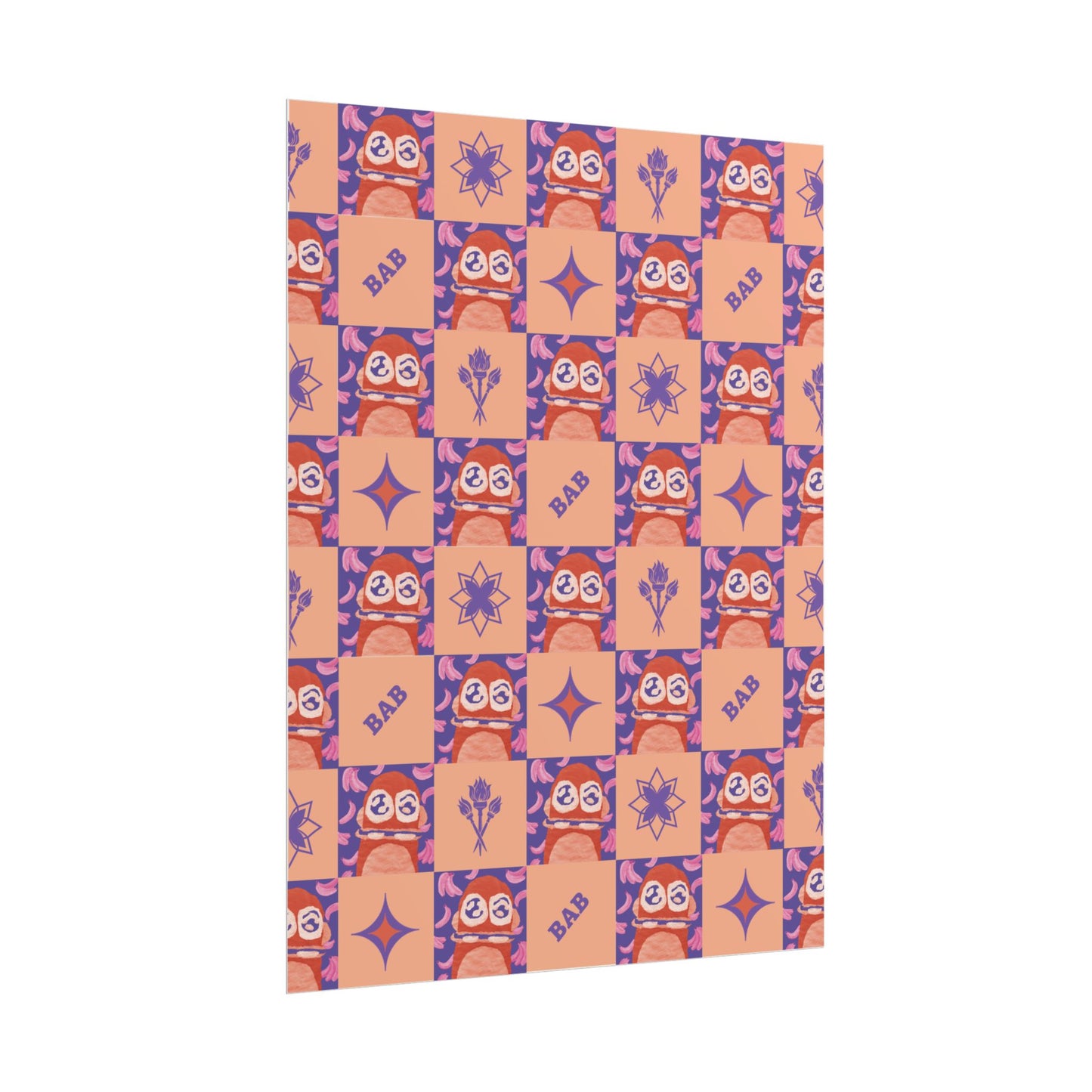 Monkey Mania 4 Print Heritage Papaya 18x24
