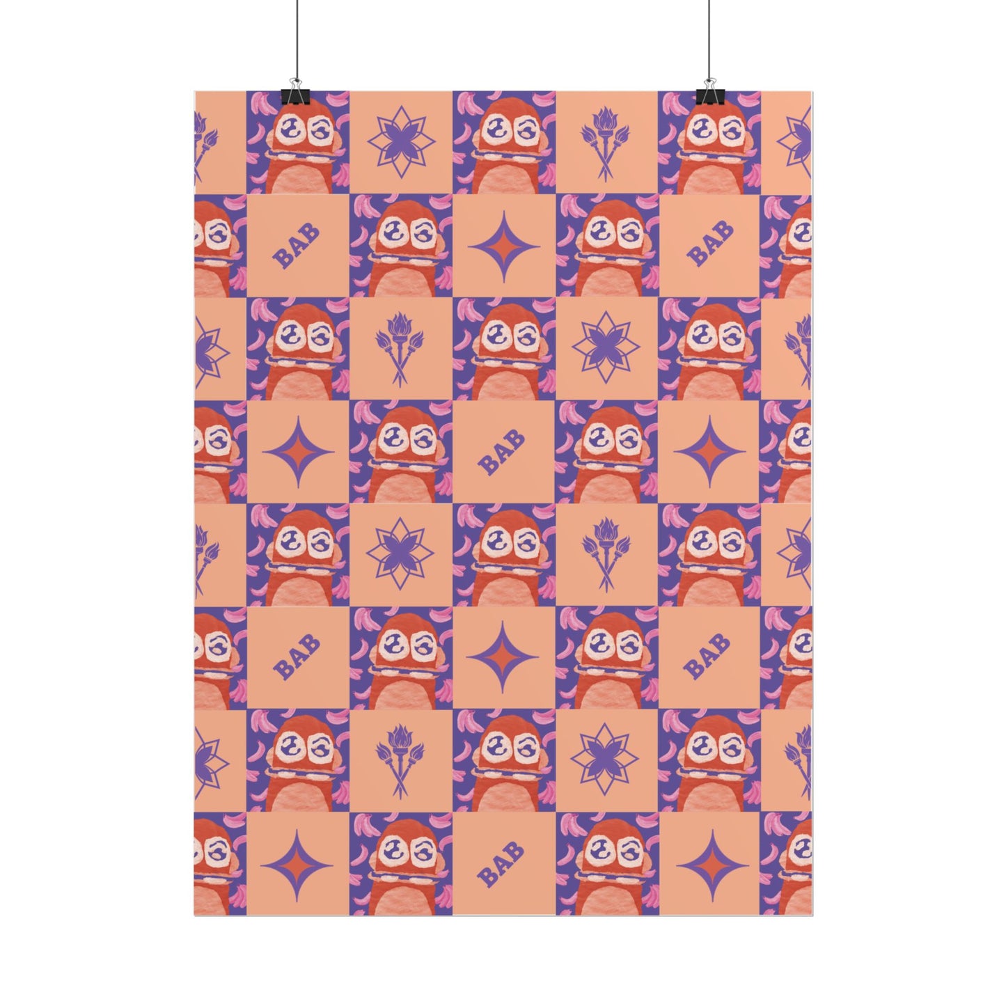 Monkey Mania 4 Print Heritage Papaya 18x24