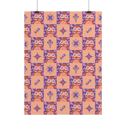 Monkey Mania 4 Print Heritage Papaya 18x24