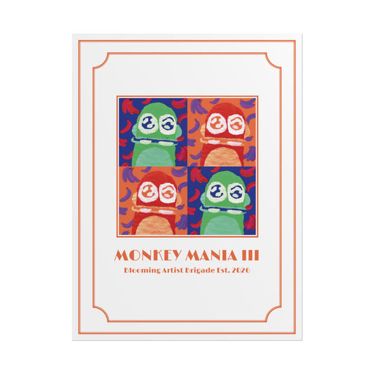 Monkey Mania 3 Print Art Deco 18x24