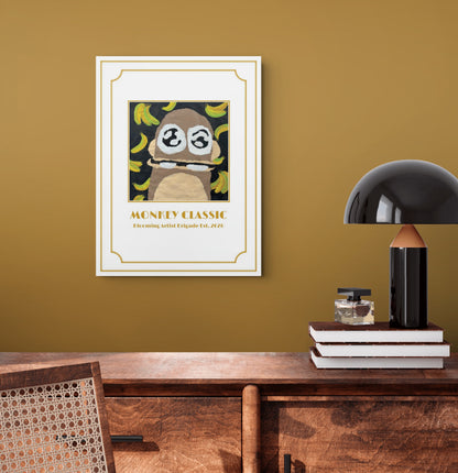 Monkey Classic Print Art Deco 18x24