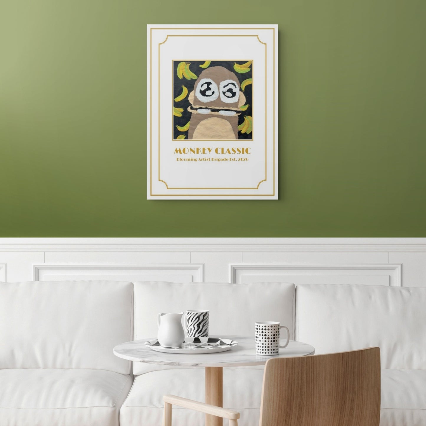 Monkey Classic Print Art Deco 18x24