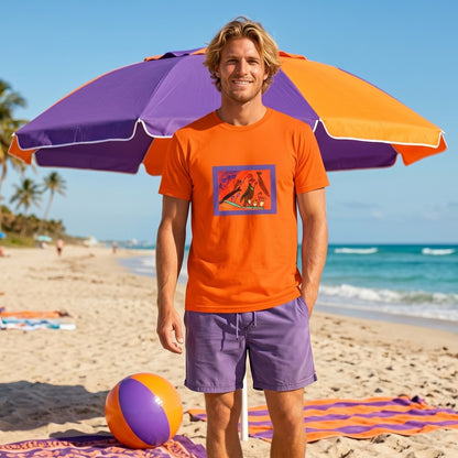 Adult T-Shirt Bird Hatching Human Baby Orange
