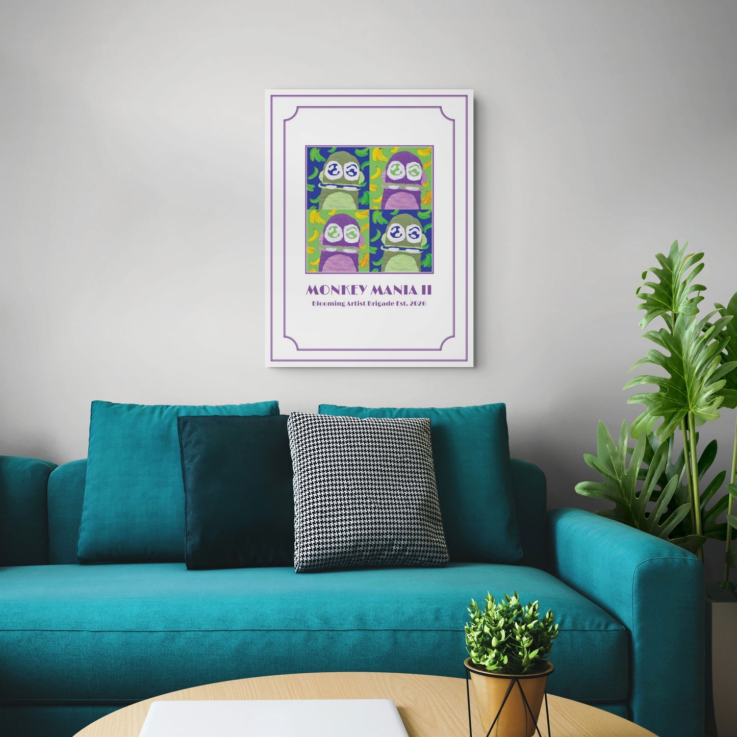 Monkey Mania 2 Print Art Deco 18X24