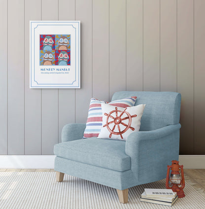 Monkey Mania 1 Print Art Deco 18x24